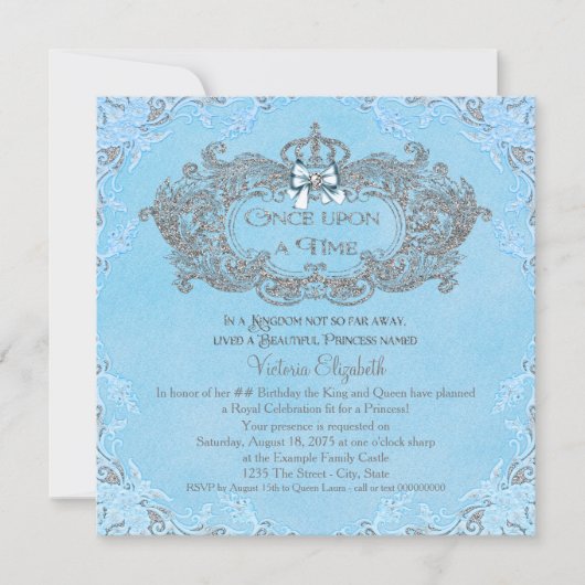 Er was eens een Assepoester Prinses Verjaardag Kaart (Voorkant)