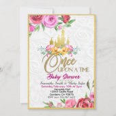 Er was eens een keer Princess Baby shower uitnodig Kaart (Voorkant)