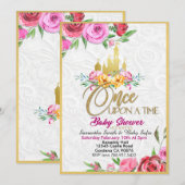 Er was eens een keer Princess Baby shower uitnodig Kaart (Voorkant / Achterkant)