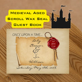 Er was eens een middeleeuws verouderde scroll wax  gastenboek