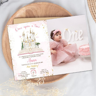 Er-was-eens-een-prinses 1e feestje foto uitnodigin kaart