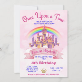 Er was eens een Prinses Kasteel verjaardag Kaart