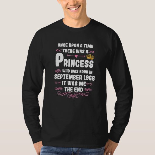 Er was eens een prinses op 19 september. t-shirt (Voorkant)