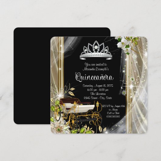 Er was eens een prinses Quinceañera Kaart (Voorkant / Achterkant)