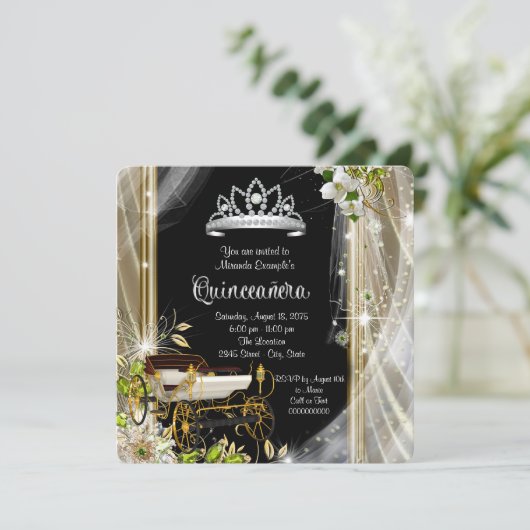 Er was eens een prinses Quinceañera Kaart (Staand voorkant)