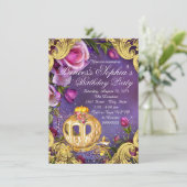 Er was eens een prinses verjaardagsfeestje kaart (Staand voorkant)