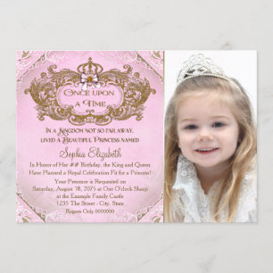 Er Was Eens Een Prinsessen Foto Verjaardagsfeestje Kaart
