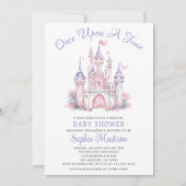 Er was eens een sprookje baby meisje douche kastee kaart (Voorkant)