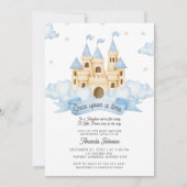 Er was eens een sprookjesachtig kasteelblauw baby  kaart (Voorkant)