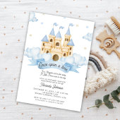 Er was eens een sprookjesachtig kasteelblauw baby  kaart