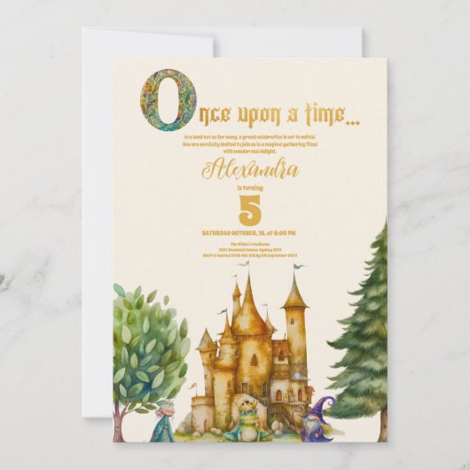 Er was eens een sprookjesachtige verjaardag kaart (Voorkant)