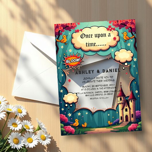 Er was eens een sprookjeshuwelijk in Woodland Cast Acryl Uitnodigingen