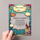 Er was eens een sprookjeshuwelijk in Woodland Cast Acryl Uitnodigingen (Insitu (Draagbaar))