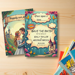 Er was eens een sprookjeshuwelijk in Woodland Cast Save The Date