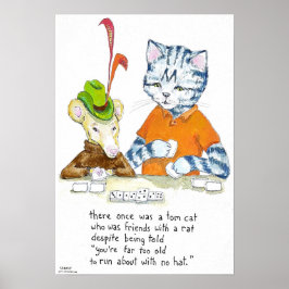Er was eens een Tom Cat - geïllustreerd gedicht Poster