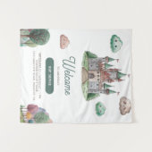 Er Was Eens Groen Kasteel Pastelkleurige Babyfeest Wandkleed (Voorkant (horizontaal))