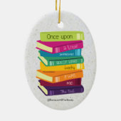 Er Was Eens Iemand Die Van Boeken Hield Keramisch Ornament (Achterkant)