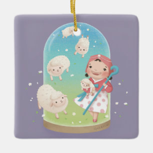 Er was eens: Little Bo Peep Illustration Art Keramisch Ornament