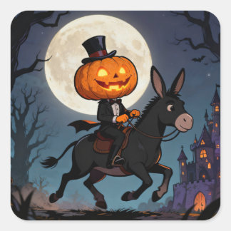 Er was eens op een Halloween-nacht Vierkante Sticker