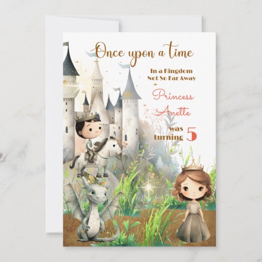 Er was eens, Prinses Verjaardag Uitnodiging (Voorkant)
