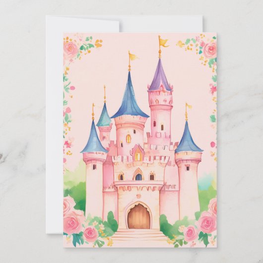 Er was eens Sprookjeskasteel Prinses Verjaardag Kaart (Achterkant)