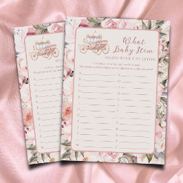 Er was eens wat Baby item Baby shower spel Informatiekaartje