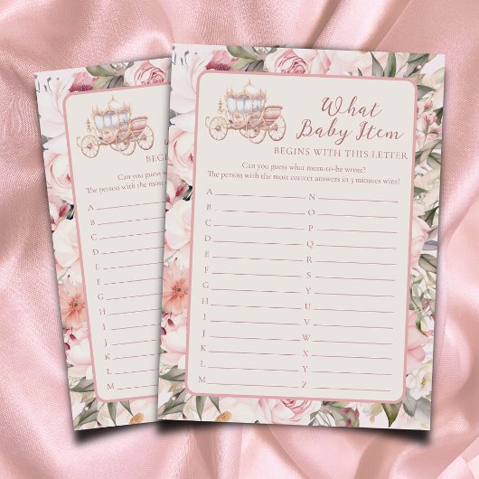 Er was eens wat Baby item Baby shower spel Informatiekaartje