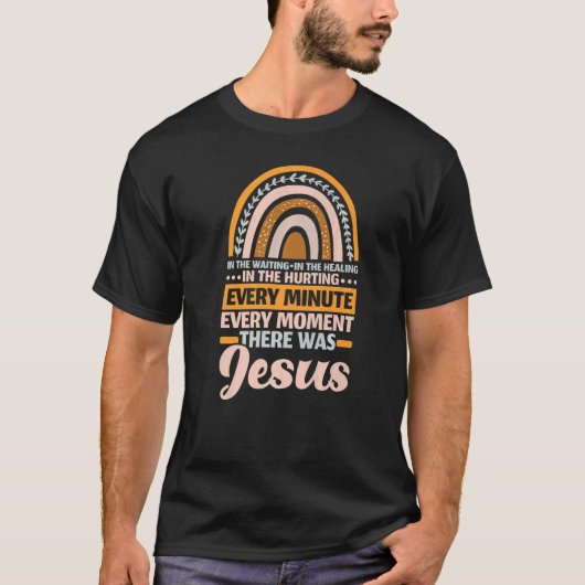 Er was Jezus Christelijke religie Religieuze Rainb T-shirt (Voorkant)