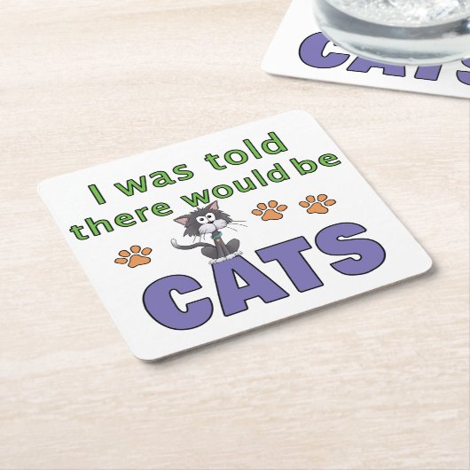 Er werd me verteld dat er CATS zou zijn Kartonnen Onderzetters (Schuin)