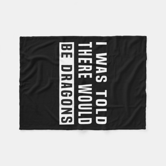 Er werd mij verteld dat er draken zouden zijn, gra fleece deken (Voorkant (Horizontaal))