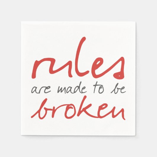 Er worden regels gemaakt om een gebroken cocktail  servetten (Voorkant)