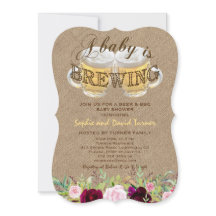 Er wordt een baby gebrouwen Burlap Bloemen Baby Sh