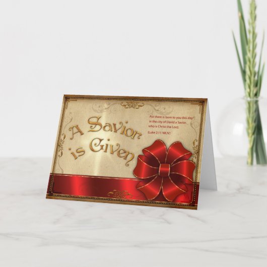 Er wordt een redder gegeven feestdagen kaart (Voorkant)