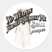 Er wordt geen wapen tegen mij gevormd ronde sticker (Voorkant)