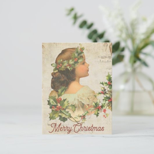 Er wordt ook een bijkantoor van heilig getekend feestdagenkaart (Staand voorkant)