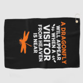 Er zal een libel verschijnen golfhanddoek (Horizontaal)