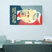 Er zal Hell Toupee zijn - Anti-Trump Propaganda Spandoek (Beurs)