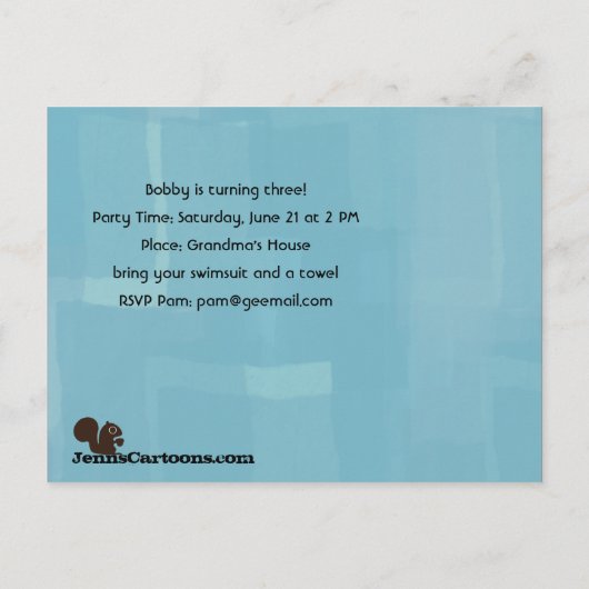 Er zal taart zijn! Grappige feestuitnodiging Uitnodiging Briefkaart (Achterkant)