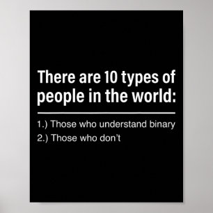Er zijn 10 soorten mensen in de wereld binair M Poster