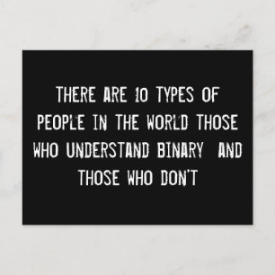 er zijn 10 soorten mensen in de wereld die briefkaart