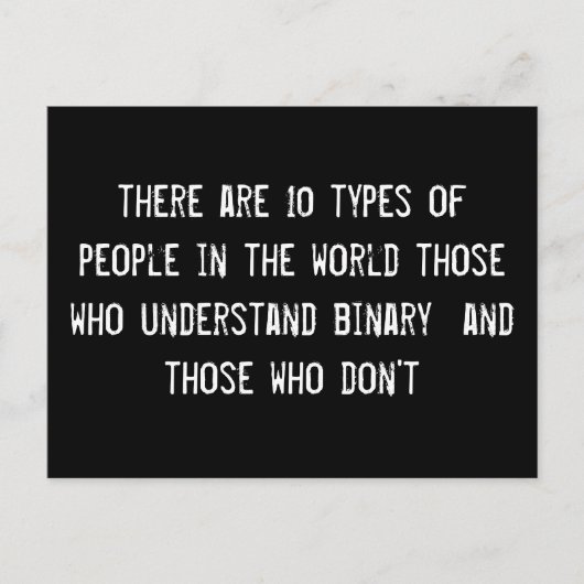 er zijn 10 soorten mensen in de wereld die briefkaart (Voorkant)