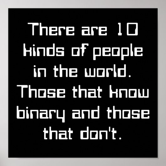 Er zijn 10 soorten mensen in de wereld. Dit... Poster (Voorkant)