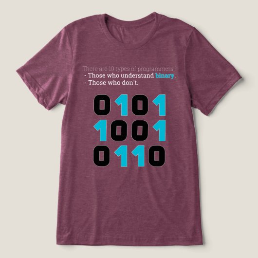 Er zijn 10 soorten programmeurs – Binaire grap Tri-Blend Shirt (Design voorkant)