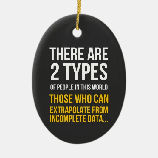 Er zijn 2 soorten mensen keramisch ornament (Voorkant)