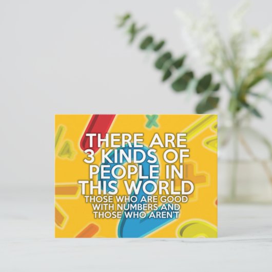 ER ZIJN 3 SOORTEN MENSEN Leuk wiskundig grapje Briefkaart (Staand voorkant)