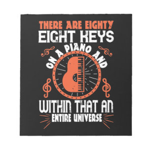 Er zijn 88 acht sleutels op een piano notitieblok