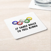 Er zijn ballen nodig om bingo te schreeuwen kartonnen onderzetters (Schuin)