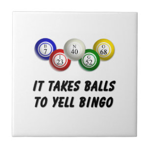 Er zijn ballen nodig om bingo te schreeuwen tegeltje