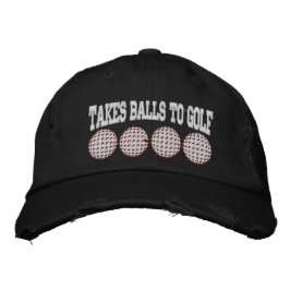 Er zijn ballen nodig om te golfen met een humorist geborduurde pet