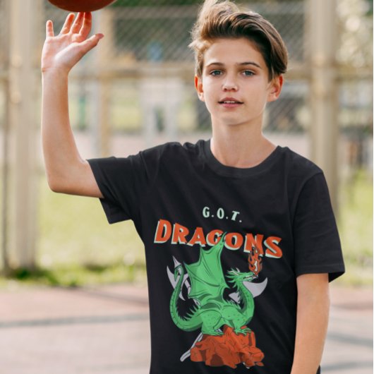 Er zijn dragons Mythologische Dragon Break Fire T-shirt